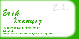 erik krenusz business card