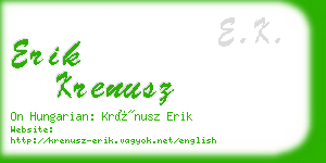 erik krenusz business card